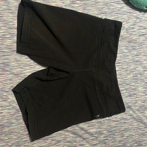 black biker shorts, no stains and no back pocket.